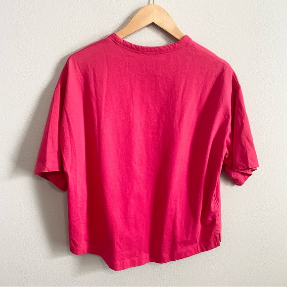 COS Pink Crew Neck Oversized Boxy Cotton Short Sleeve Tee Shirt Size XS - Picture 5 of 5
